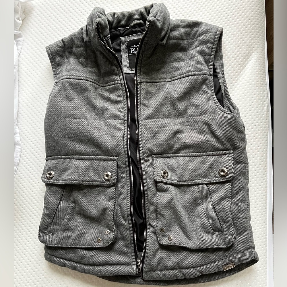Men's Grey Buckle Black Small Vest
